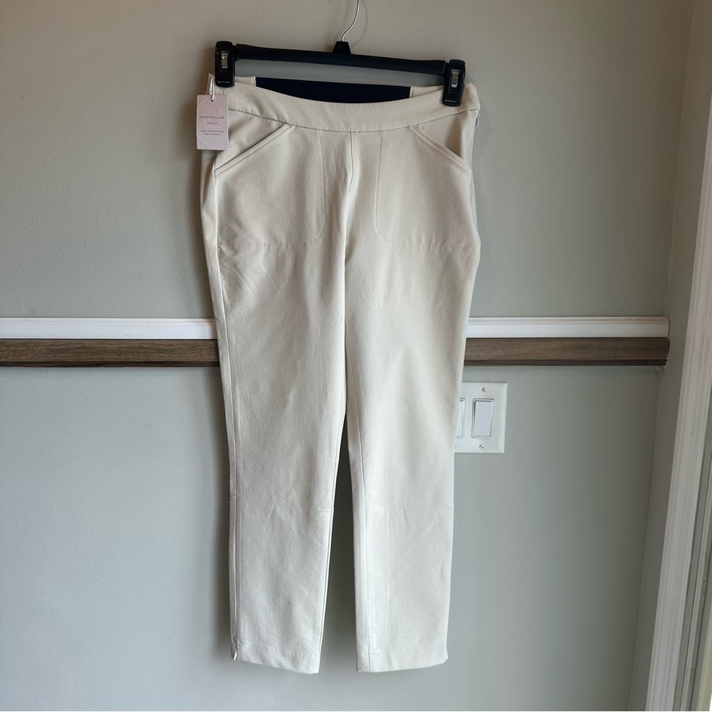 Peter Millar Dynamite Technical Golf Pants Beige Flat Front​